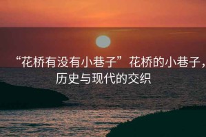 “花橋有沒有小巷子”花橋的小巷子，歷史與現(xiàn)代的交織