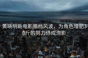 黃曉明新電影撤檔風(fēng)波，為角色增肥30斤的努力終成泡影