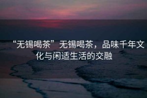 “無錫喝茶”無錫喝茶，品味千年文化與閑適生活的交融
