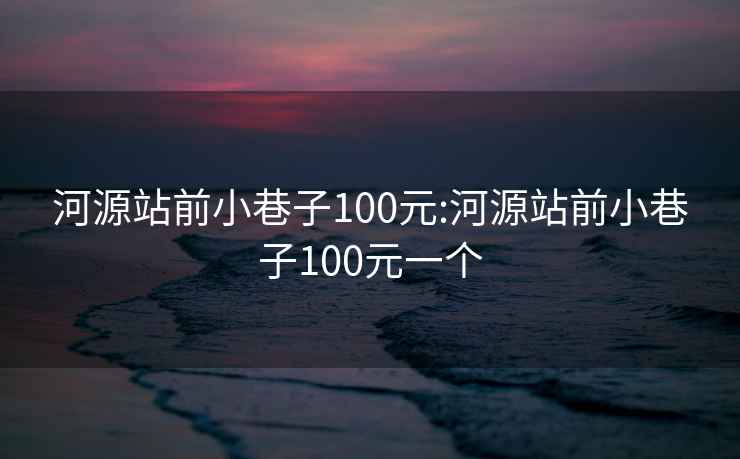 河源站前小巷子100元:河源站前小巷子100元一個
