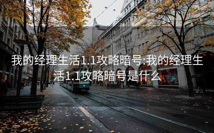 我的經(jīng)理生活1.1攻略暗號:我的經(jīng)理生活1.1攻略暗號是什么