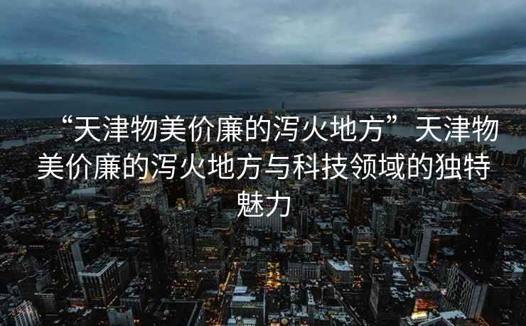 “天津物美價廉的瀉火地方”天津物美價廉的瀉火地方與科技領域的獨特魅力