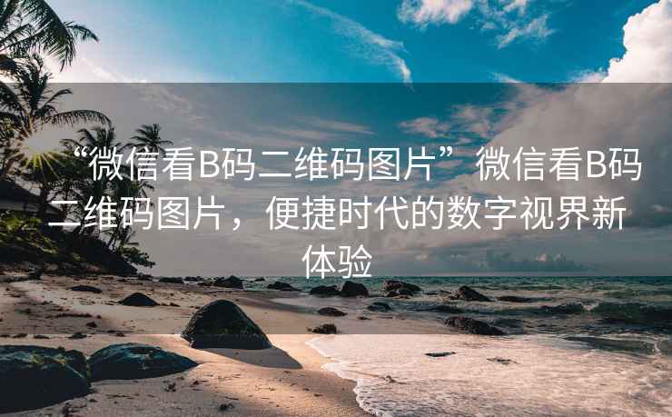 “微信看B碼二維碼圖片”微信看B碼二維碼圖片，便捷時(shí)代的數(shù)字視界新體驗(yàn)