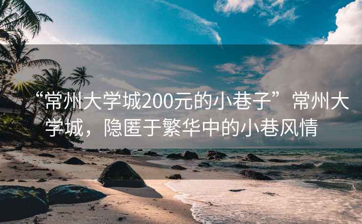 “常州大學城200元的小巷子”常州大學城，隱匿于繁華中的小巷風情