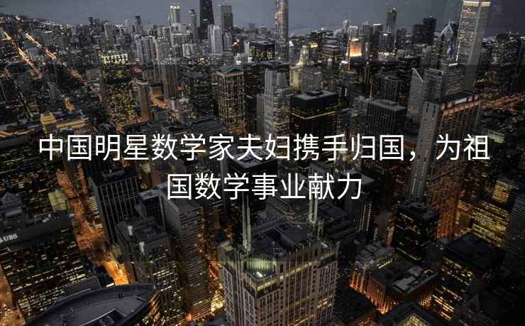 中國明星數(shù)學(xué)家夫婦攜手歸國，為祖國數(shù)學(xué)事業(yè)獻(xiàn)力