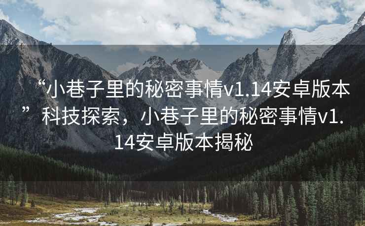 “小巷子里的秘密事情v1.14安卓版本”科技探索，小巷子里的秘密事情v1.14安卓版本揭秘