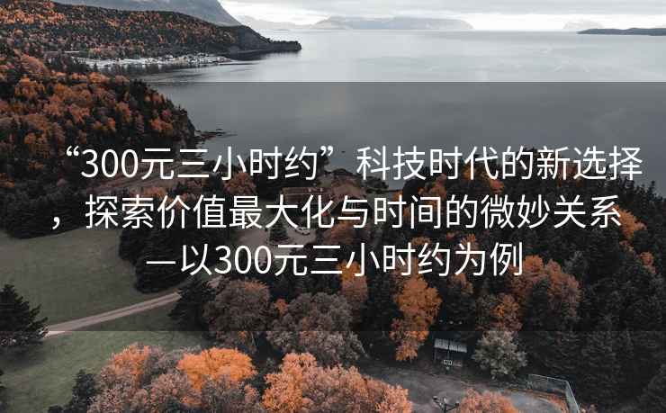 “300元三小時約”科技時代的新選擇，探索價值最大化與時間的微妙關系—以300元三小時約為例