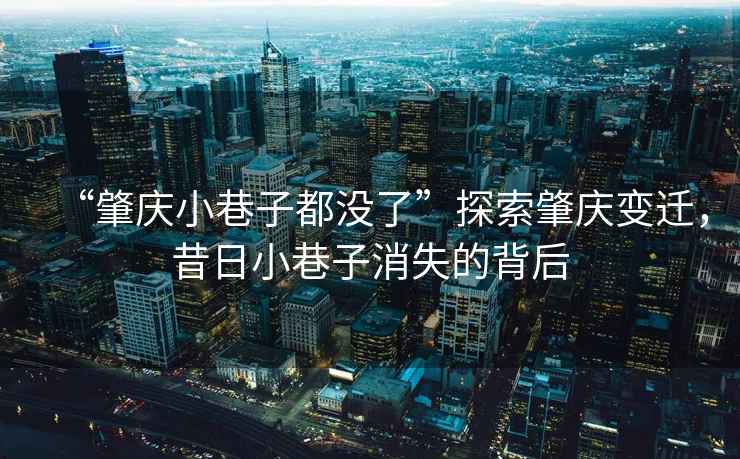 “肇慶小巷子都沒了”探索肇慶變遷，昔日小巷子消失的背后