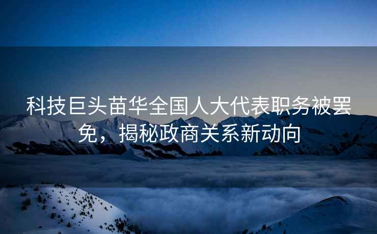 科技巨頭苗華全國(guó)人大代表職務(wù)被罷免，揭秘政商關(guān)系新動(dòng)向