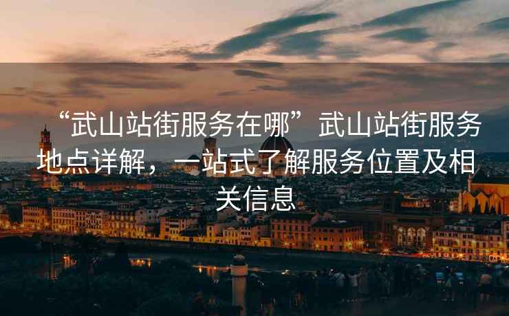 “武山站街服務(wù)在哪”武山站街服務(wù)地點(diǎn)詳解，一站式了解服務(wù)位置及相關(guān)信息