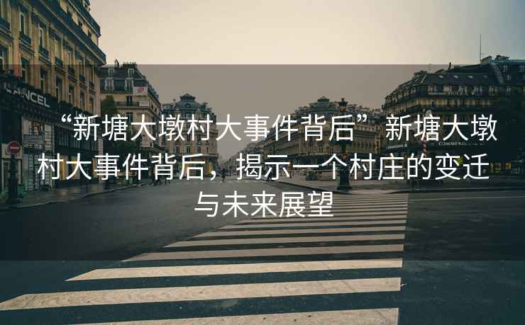 “新塘大墩村大事件背后”新塘大墩村大事件背后，揭示一個村莊的變遷與未來展望