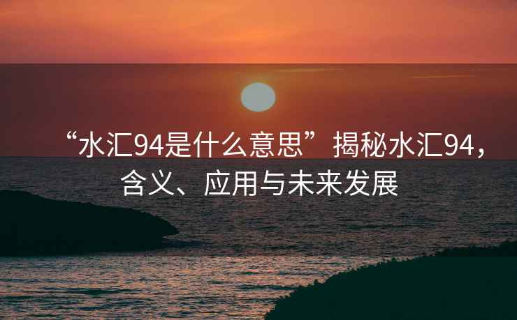“水匯94是什么意思”揭秘水匯94，含義、應(yīng)用與未來(lái)發(fā)展
