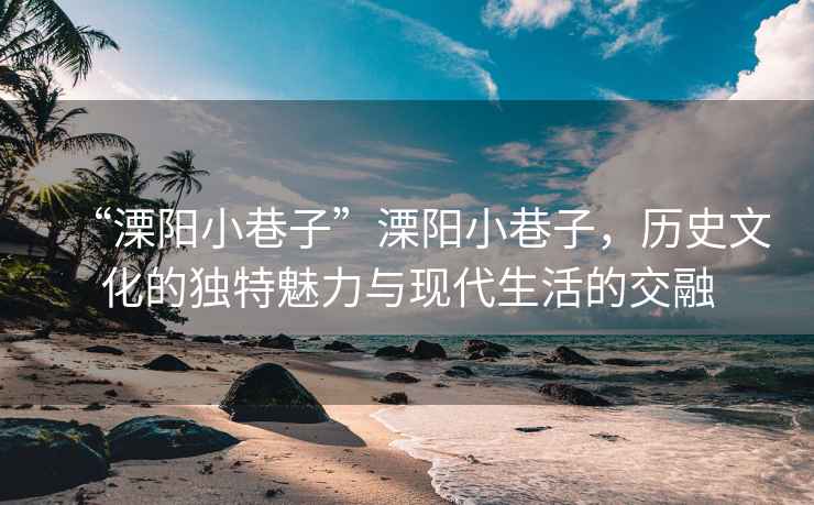 “溧陽小巷子”溧陽小巷子，歷史文化的獨特魅力與現(xiàn)代生活的交融