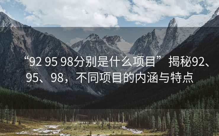 “92 95 98分別是什么項目”揭秘92、95、98，不同項目的內(nèi)涵與特點