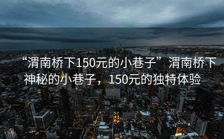 “渭南橋下150元的小巷子”渭南橋下神秘的小巷子，150元的獨特體驗