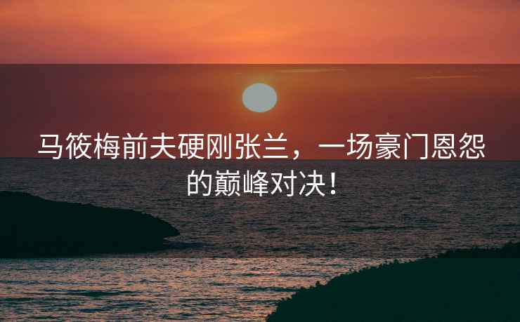 馬筱梅前夫硬剛張?zhí)m，一場豪門恩怨的巔峰對(duì)決！