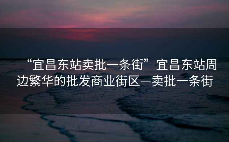 “宜昌東站賣批一條街”宜昌東站周邊繁華的批發(fā)商業(yè)街區(qū)—賣批一條街