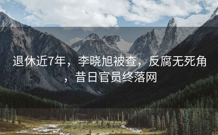 退休近7年，李曉旭被查，反腐無死角，昔日官員終落網(wǎng)