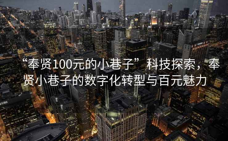 “奉賢100元的小巷子”科技探索，奉賢小巷子的數(shù)字化轉(zhuǎn)型與百元魅力
