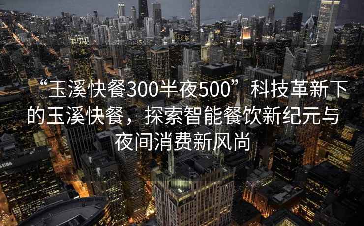 “玉溪快餐300半夜500”科技革新下的玉溪快餐，探索智能餐飲新紀(jì)元與夜間消費(fèi)新風(fēng)尚