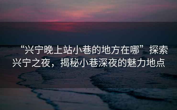 “興寧晚上站小巷的地方在哪”探索興寧之夜，揭秘小巷深夜的魅力地點