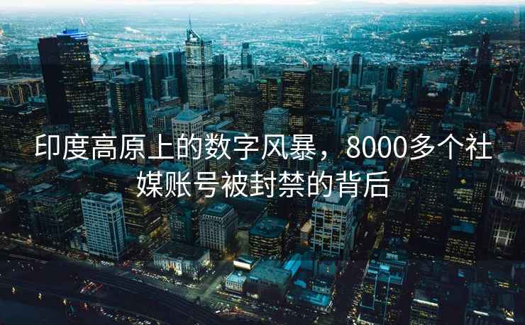 印度高原上的數(shù)字風(fēng)暴，8000多個社媒賬號被封禁的背后