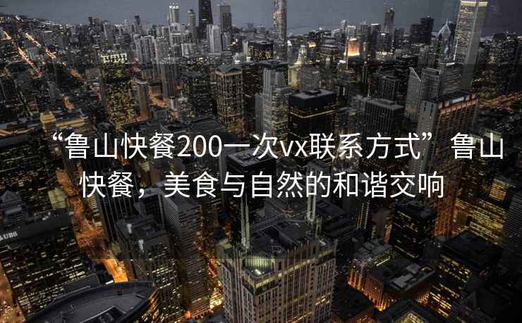 “魯山快餐200一次vx聯(lián)系方式”魯山快餐，美食與自然的和諧交響