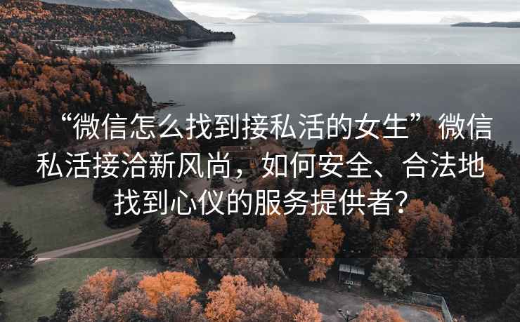 “微信怎么找到接私活的女生”微信私活接洽新風(fēng)尚，如何安全、合法地找到心儀的服務(wù)提供者？