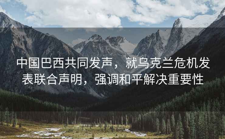 中國巴西共同發(fā)聲，就烏克蘭危機(jī)發(fā)表聯(lián)合聲明，強(qiáng)調(diào)和平解決重要性