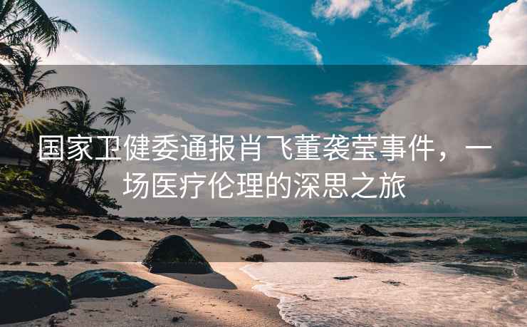國(guó)家衛(wèi)健委通報(bào)肖飛董襲瑩事件，一場(chǎng)醫(yī)療倫理的深思之旅