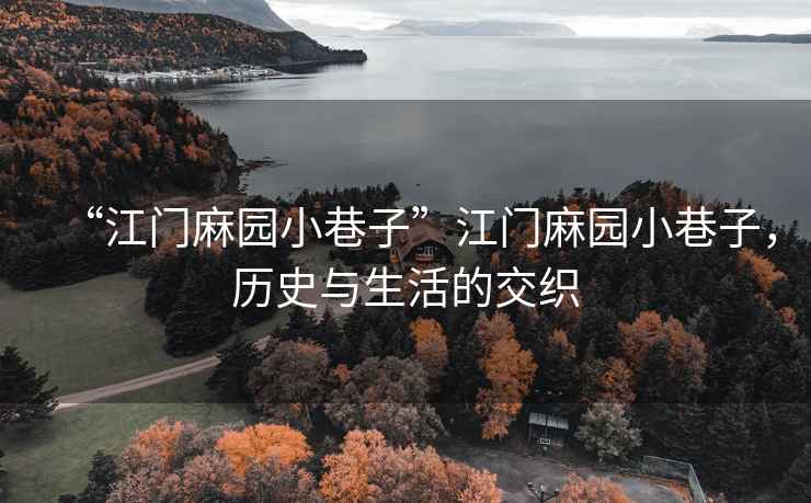 “江門麻園小巷子”江門麻園小巷子，歷史與生活的交織