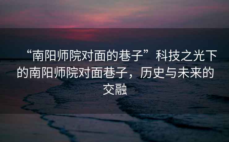 “南陽師院對(duì)面的巷子”科技之光下的南陽師院對(duì)面巷子，歷史與未來的交融