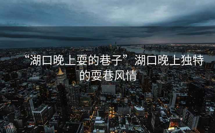 “湖口晚上耍的巷子”湖口晚上獨(dú)特的耍巷風(fēng)情