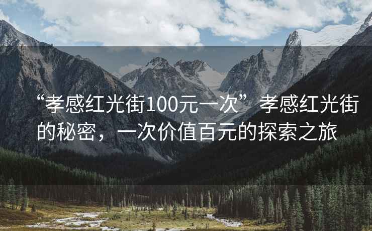 “孝感紅光街100元一次”孝感紅光街的秘密，一次價值百元的探索之旅