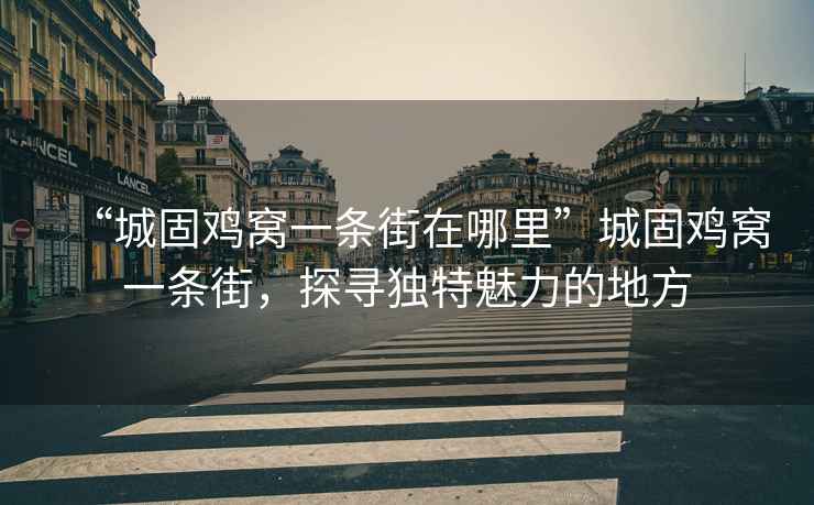 “城固雞窩一條街在哪里”城固雞窩一條街，探尋獨特魅力的地方