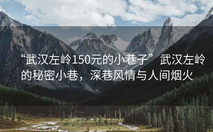 “武漢左嶺150元的小巷子”武漢左嶺的秘密小巷，深巷風(fēng)情與人間煙火