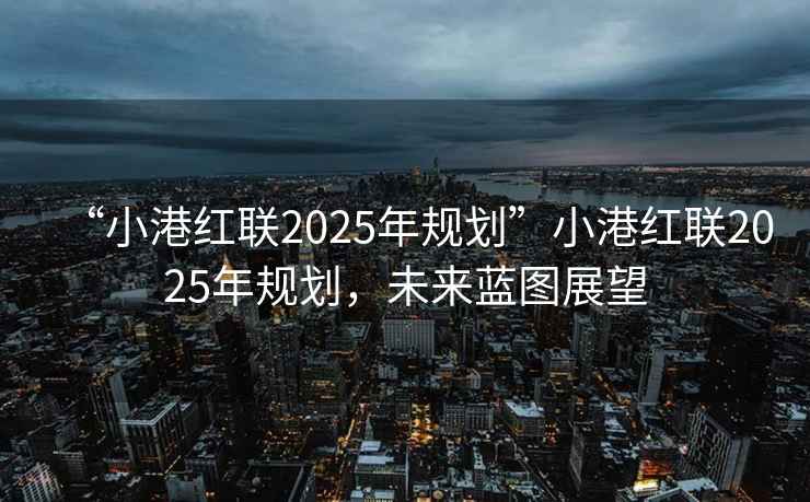 “小港紅聯(lián)2025年規(guī)劃”小港紅聯(lián)2025年規(guī)劃，未來藍(lán)圖展望
