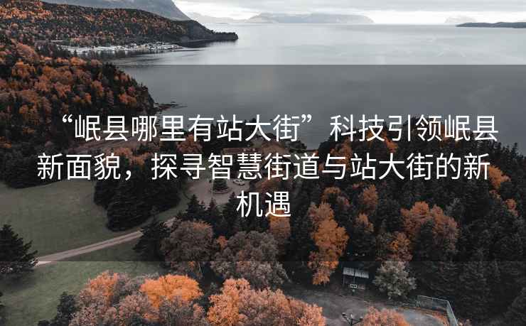 “岷縣哪里有站大街”科技引領(lǐng)岷縣新面貌，探尋智慧街道與站大街的新機遇