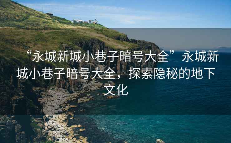 “永城新城小巷子暗號大全”永城新城小巷子暗號大全，探索隱秘的地下文化