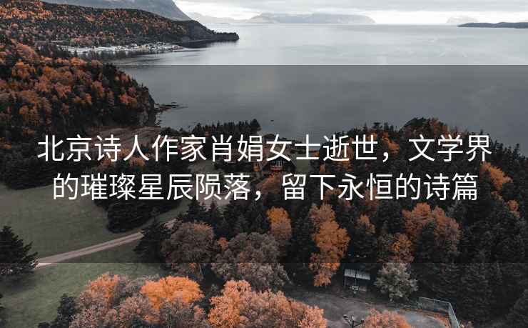 北京詩人作家肖娟女士逝世，文學(xué)界的璀璨星辰隕落，留下永恒的詩篇
