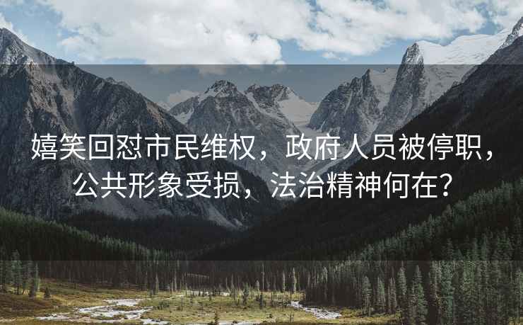 嬉笑回懟市民維權(quán)，政府人員被停職，公共形象受損，法治精神何在？