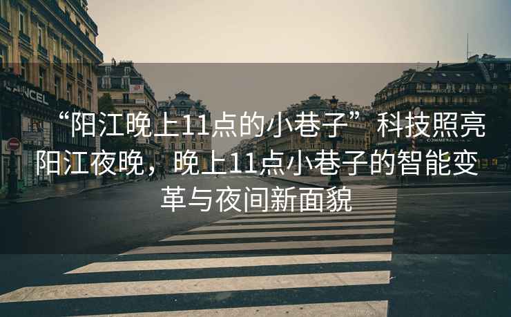 “陽江晚上11點(diǎn)的小巷子”科技照亮陽江夜晚，晚上11點(diǎn)小巷子的智能變革與夜間新面貌