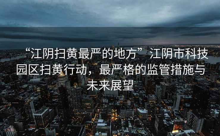 “江陰掃黃最嚴(yán)的地方”江陰市科技園區(qū)掃黃行動，最嚴(yán)格的監(jiān)管措施與未來展望