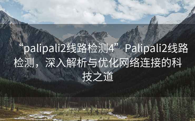 “palipali2線路檢測4”Palipali2線路檢測，深入解析與優(yōu)化網(wǎng)絡(luò)連接的科技之道