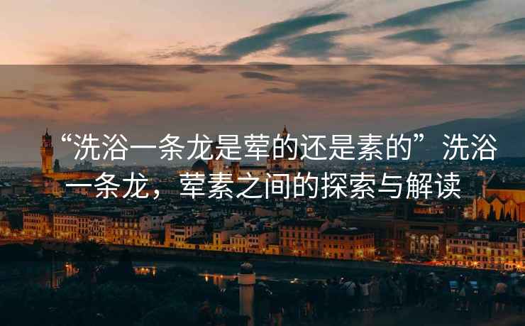 “洗浴一條龍是葷的還是素的”洗浴一條龍，葷素之間的探索與解讀