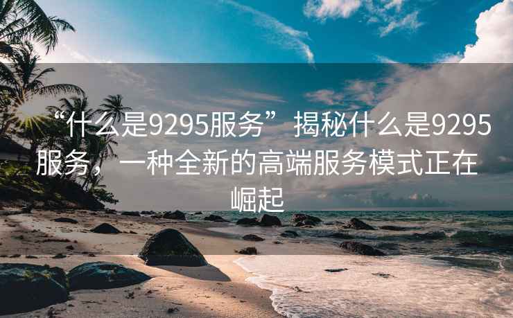 “什么是9295服務(wù)”揭秘什么是9295服務(wù)，一種全新的高端服務(wù)模式正在崛起