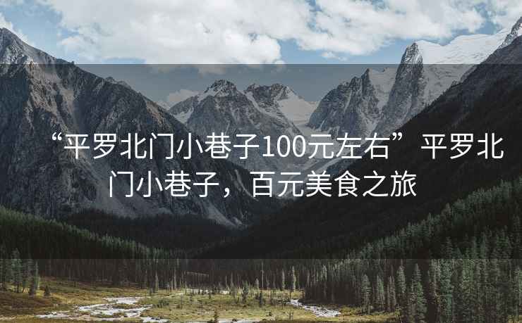 “平羅北門小巷子100元左右”平羅北門小巷子，百元美食之旅