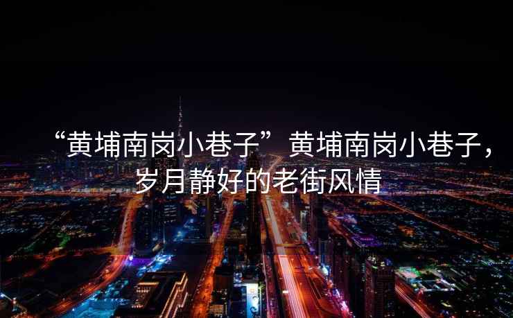 “黃埔南崗小巷子”黃埔南崗小巷子，歲月靜好的老街風(fēng)情