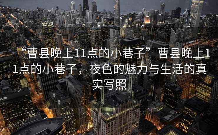 “曹縣晚上11點的小巷子”曹縣晚上11點的小巷子，夜色的魅力與生活的真實寫照