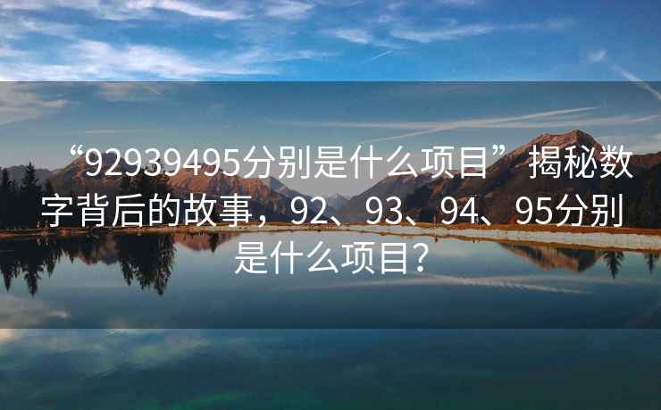 “92939495分別是什么項(xiàng)目”揭秘?cái)?shù)字背后的故事，92、93、94、95分別是什么項(xiàng)目？